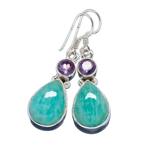 Amazonite Earrings with 4.5mm Faceted Amethyst Gemstones to awaken your Inner Warrior