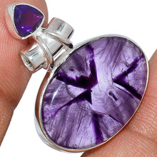 Load image into Gallery viewer, Amethyst Pendant Oval with Faceted Amethyst Gem