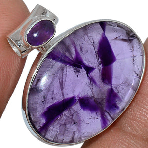Amethyst Pendant Oval with with starburst effect