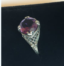 Load image into Gallery viewer, Amethyst Ring 4 Carat 1930&#39;s Retro Design Size 8