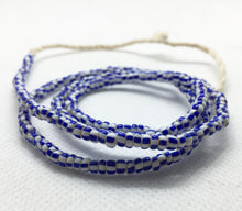 Load image into Gallery viewer, Antique Blue Whitehearts Venetian Trade Beads Necklace