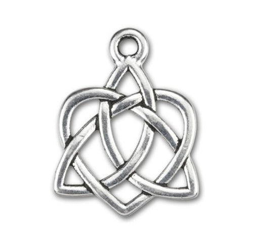 Celtic Open Heart Charm Antique Silver Plated Pewter size small