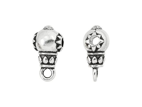 Antique silver-plated pewter Lotus Guru Bead by TierraCast