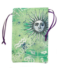 Load image into Gallery viewer, Aquarius Zodiac Sign Cotton Bag for Your Tarot Deck