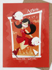 Aries Zodiac Post Card Jetson's Style Aries Birthday Card