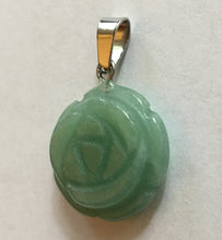 Load image into Gallery viewer, Aventurine Pendant Carved Rose Small Size