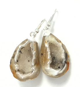 Agate Geode Druzy Earrings in beachy hues