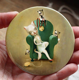 Belling the Cat Pocket Mirror 3 inches big, but very lightweight!