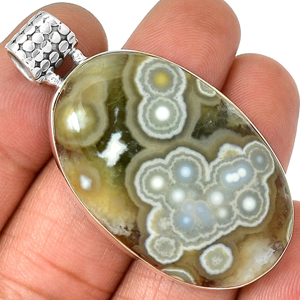 Ocean Jasper Pendant amazing big oval specimen