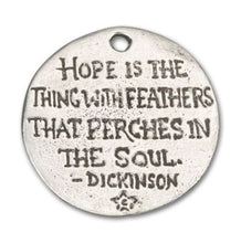 Load image into Gallery viewer, Bird of Hope Coin Pendant in Pewter by Green Girl Studios