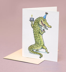 Alligator Birthday Card with Tan Envelope