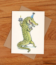 Load image into Gallery viewer, Alligator Birthday Card with Tan Envelope