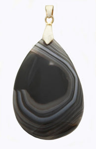 Black Botswana Agate pendant