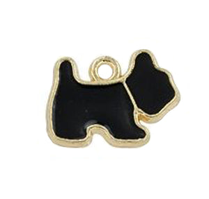 Scottie Dog Charm black enameled baby charm