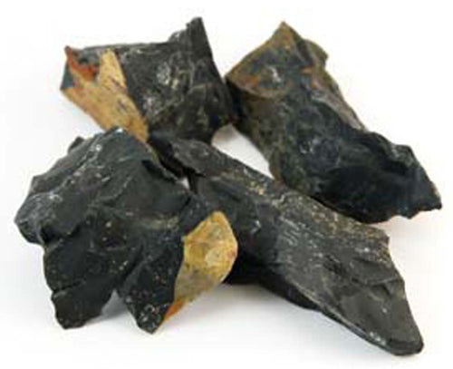 Black Onyx mineral in the rough for abundance.
