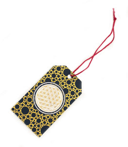 Gift Tag Flower of Life in Black and Gold Ten-Pack