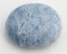 Load image into Gallery viewer, Blue Calcite Palm Stone for easier detox - put in your Bath or Foot Bath!