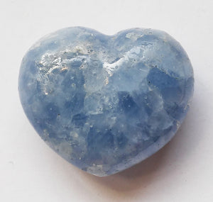 Blue Calcite Mini Puffy Heart for Easier Detox - Put in your Bath or Foot Bath!