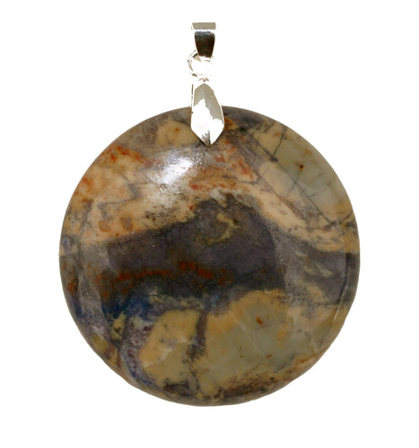 Blue Line Jasper Round Pendant