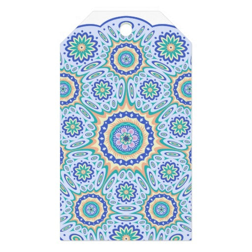 Blue Mandala Gift Tag - doubles as a meditation tool