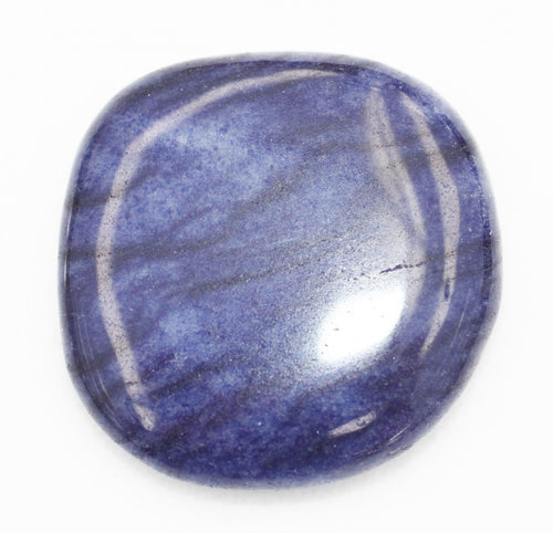 Dumortierite Blue Quartz Palm Stone to aid Spiritual Expression and for Longevity