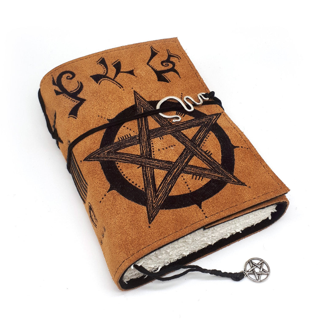 Book of Shadows Suede Leather Journal in Acorn Brown