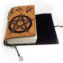 Load image into Gallery viewer, Book of Shadows Suede Leather Journal in Acorn Brown