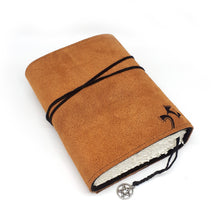 Load image into Gallery viewer, Book of Shadows Suede Leather Journal in Acorn Brown