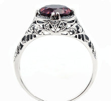 Load image into Gallery viewer, Brazilian Amethyst Ring 2 carat sterling silver filigree setting size 6