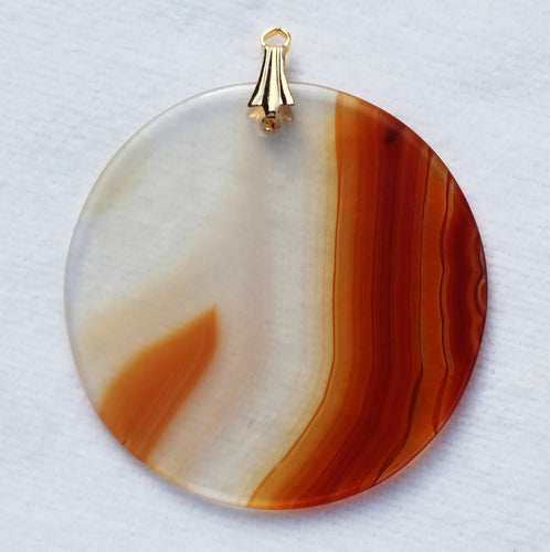 Brazilian Agate Pendant with Gold Bail
