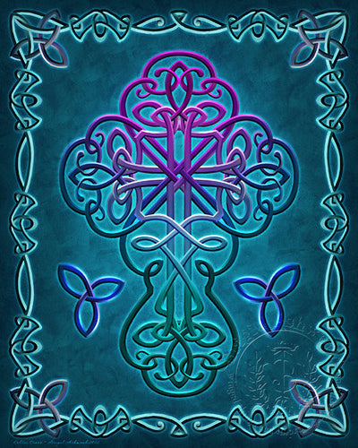 Celtic Cross Print by Brigid Ashwood