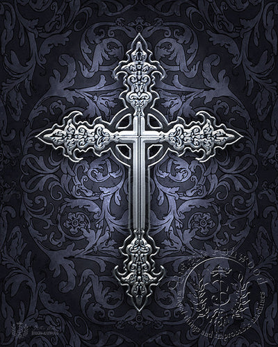Gothic Cross Art Print by Brigid Ashwood
