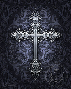 Gothic Cross Art Print by Brigid Ashwood