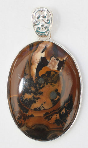Brown Canyon Jasper Pendant in Sterling Silver