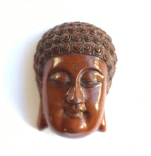 Load image into Gallery viewer, Buddha Face Japanese Hand-Carved Boxwood Netsuke Bead