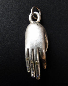 Buddha Hand Charm in Silver-Plated Brass