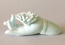 Load image into Gallery viewer, Incense Burner Buddha Hand with Lotus in Celadon Glaze
