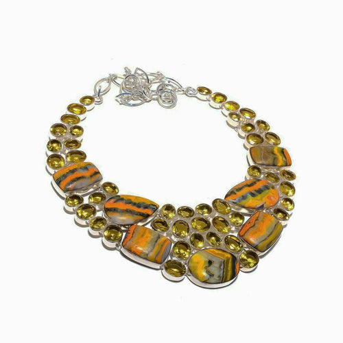 Citrine and Bumble Bee Jasper Collar Necklace