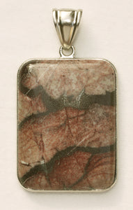 Butterfly Jasper Pendant in a Sterling Silver Frame