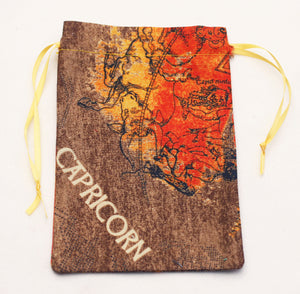 Capricorn Zodiac Sign Cotton Drawstring Bag for Your Tarot Deck
