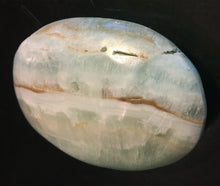 Load image into Gallery viewer, Caribbean Blue Calcite Palm Stone 3.6 oz