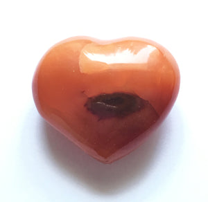 Carnelian Puffy Heart for happiness.  Extra small 33mm wide.