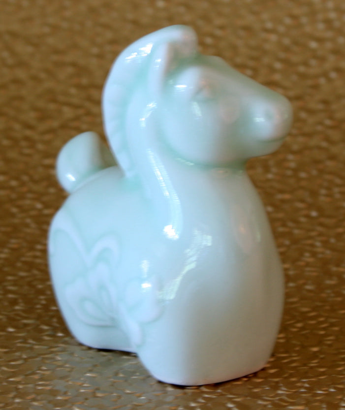 Chinese Zodiac Celadon Porcelain Figurine - Year of the Horse