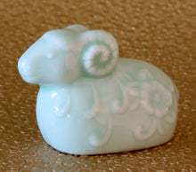 Load image into Gallery viewer, Year of the Sheep Figurine Celadon Glazed Porcelain