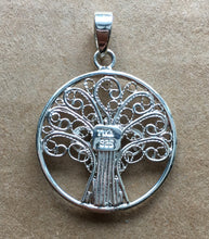 Load image into Gallery viewer, Celtic Tree of Life Silver Filigree Pendant