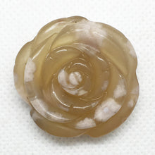 Load image into Gallery viewer, Cherry Blossom Agate Carved Rose Pendant 1.3 inch