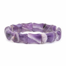 Load image into Gallery viewer, Chevron Amethyst Bamboo Bracelet