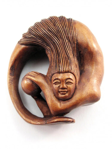 Circling Mermaid Netsuke Bead