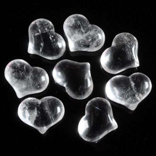 Clear Quartz Heart - 1 inch puffy heart
