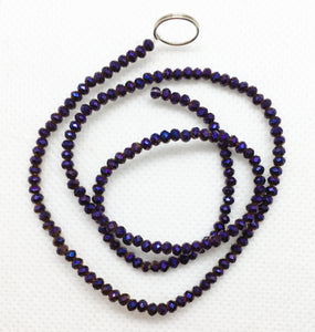 Cobalt Royal Aura Agate 3mm Round Faceted Beads